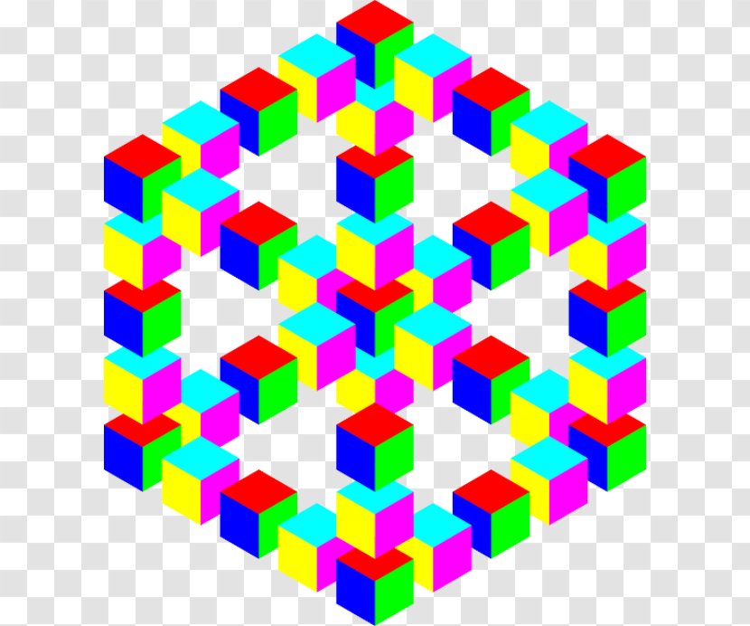 Optical Illusion Optics Cube - Magenta Transparent PNG