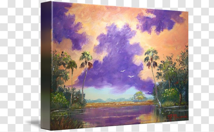 Watercolor Painting Gallery Wrap Acrylic Paint Canvas - Violet Transparent PNG