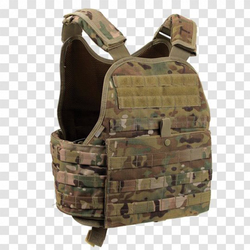 Soldier Plate Carrier System MOLLE Military Camouflage MultiCam - Khaki Transparent PNG