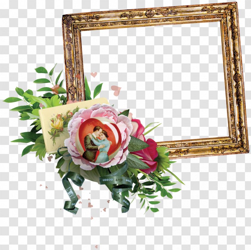 Flower Picture Frame Watercolor Painting Clip Art - Floral Border Label Transparent PNG