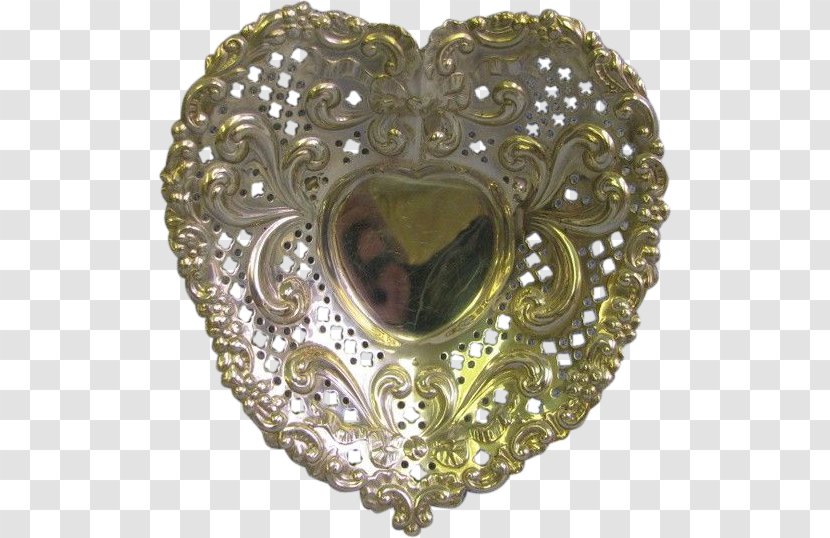 01504 Silver Heart - Brass Transparent PNG