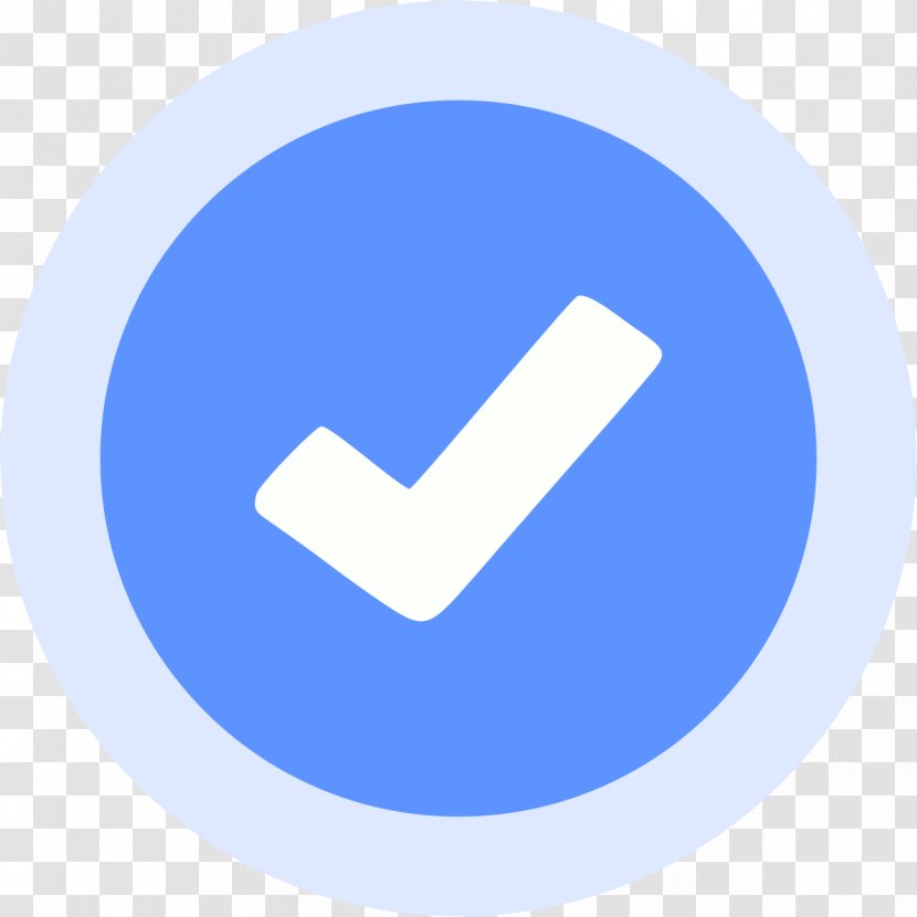 Facebook Social Media Verified Badge Logo Vanity URL - Text - Blue Checkmark Transparent PNG