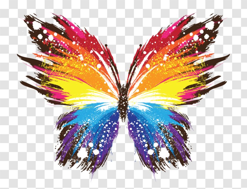 Butterfly Rainbow Color Clip Art - Wing Transparent PNG