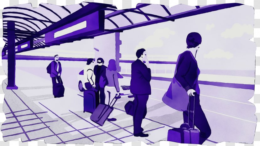 Purple Violet Passenger Airport Terminal Airliner - Baggage Transparent PNG