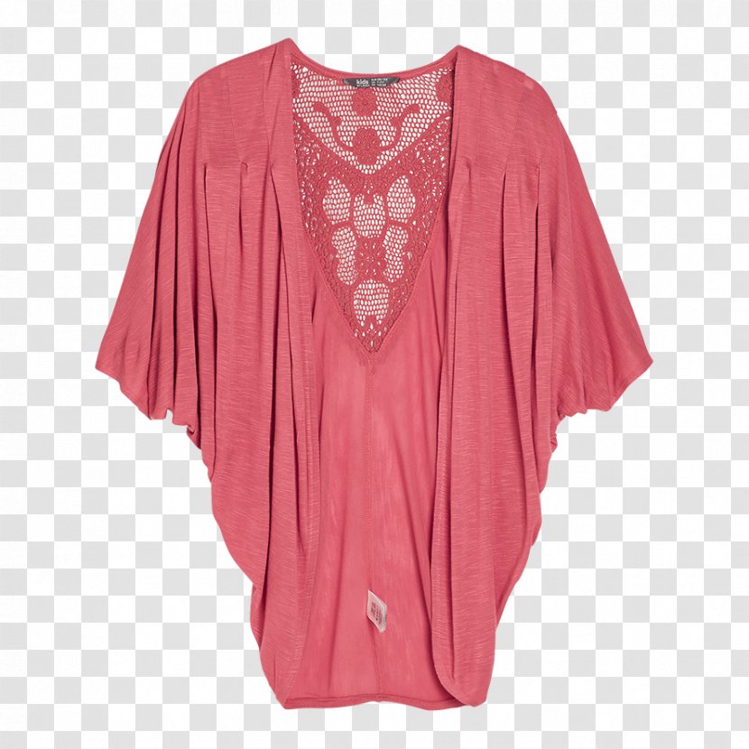 Sleeve Pink M Blouse Dress Outerwear - Peach Transparent PNG