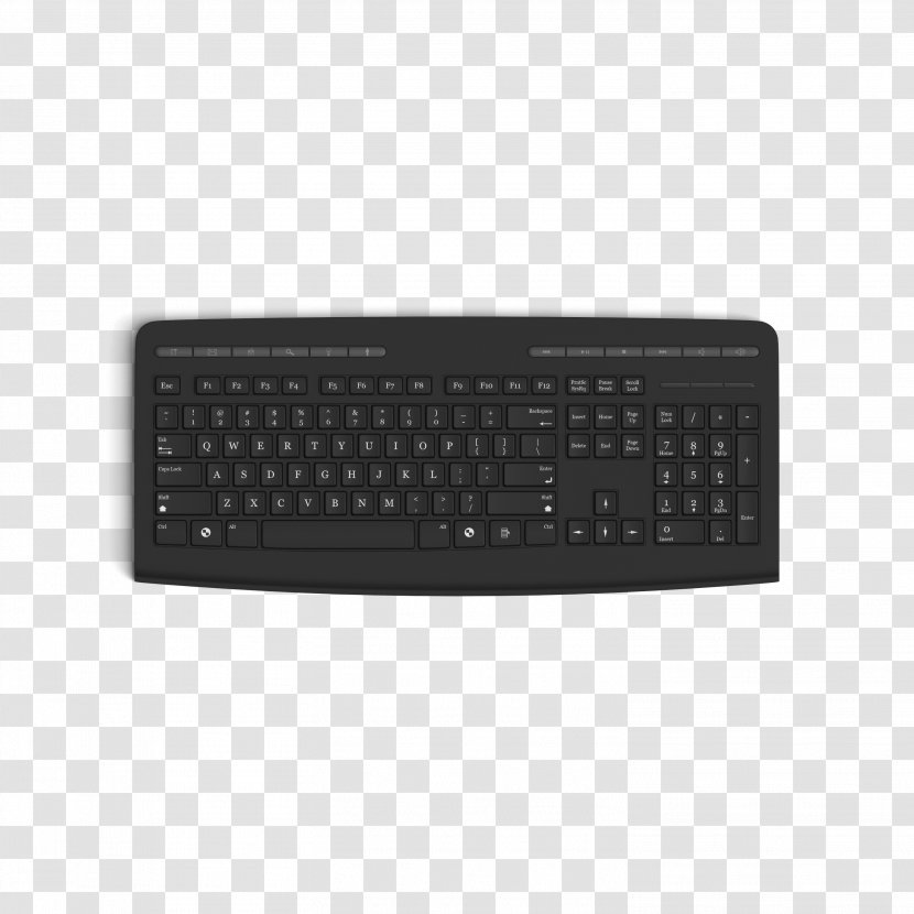 Computer Keyboard Numeric Keypad Chorded Space Bar - Black Transparent PNG