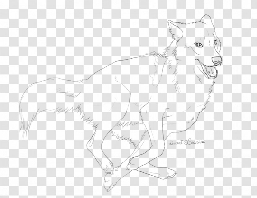 Line Art Dog Drawing Sketch - Black And White Transparent PNG