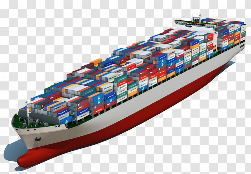 Intermodal Container Cargo Ship - Vehicle - Large Transparent PNG