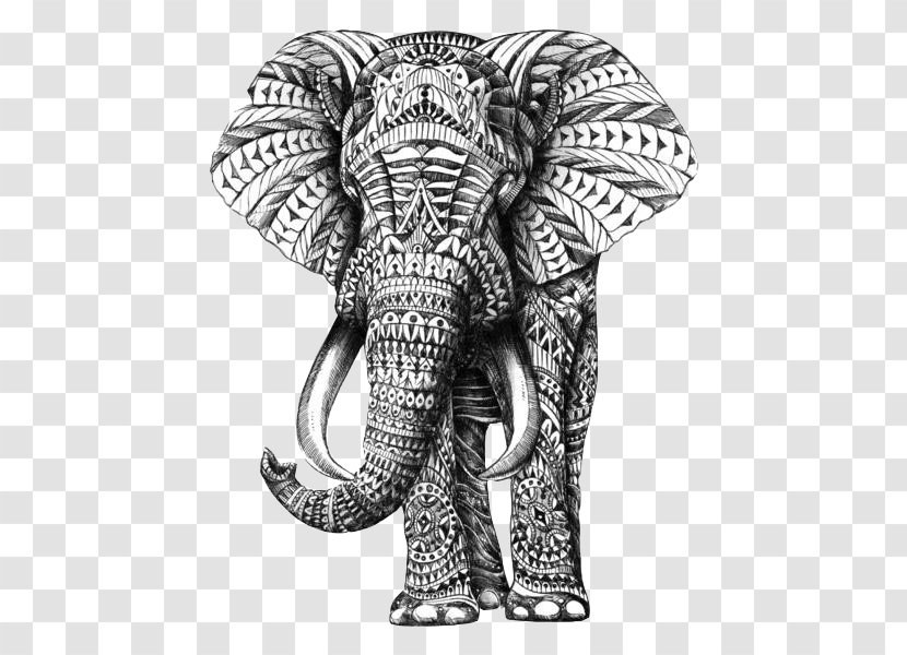 Indian Elephant Drawing Ornament Sketch - Visual Arts - Painted Stock Image Transparent PNG