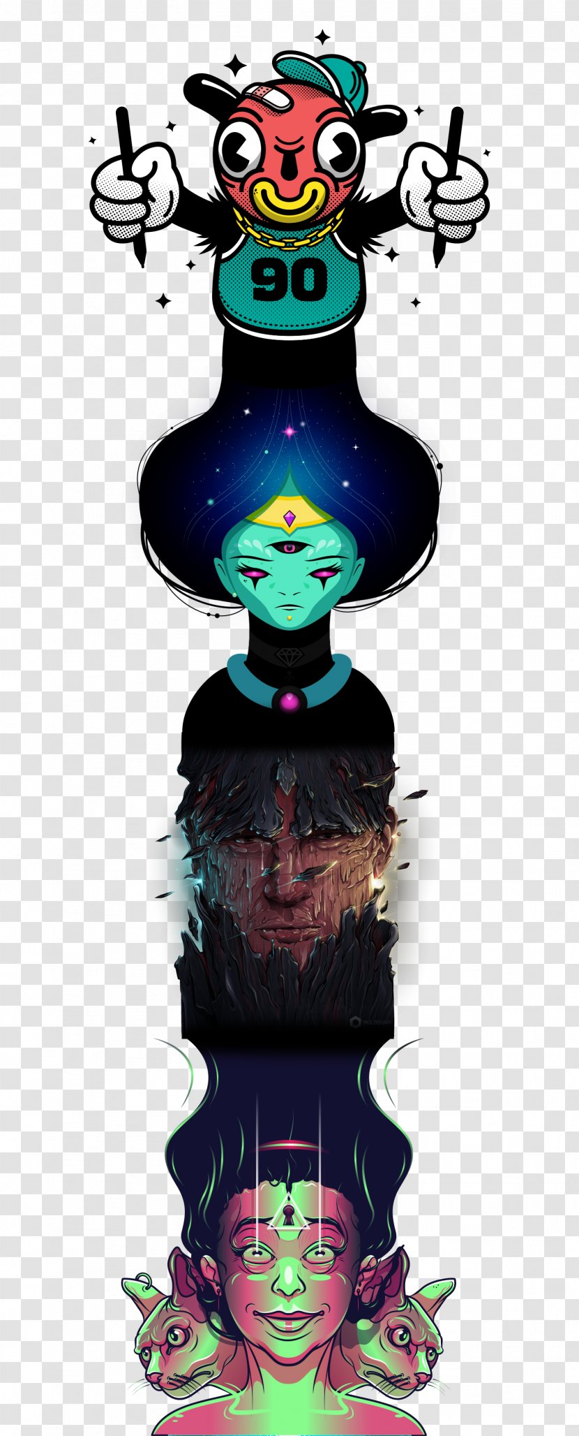 Cartoon Character Poster Fiction - Totem Transparent PNG