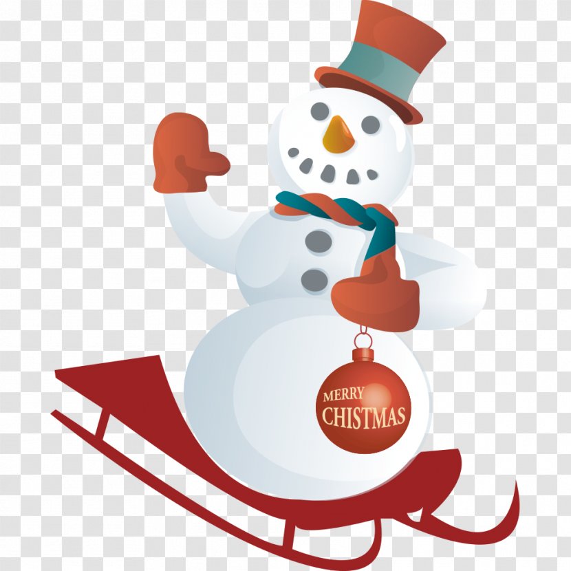 Santa Claus Christmas Snowman Clip Art - Red Glide Transparent PNG