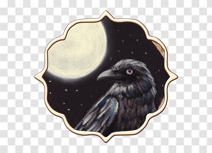 Canvas Print Oil Painting Watercolor - Common Raven - Moon Light Transparent PNG