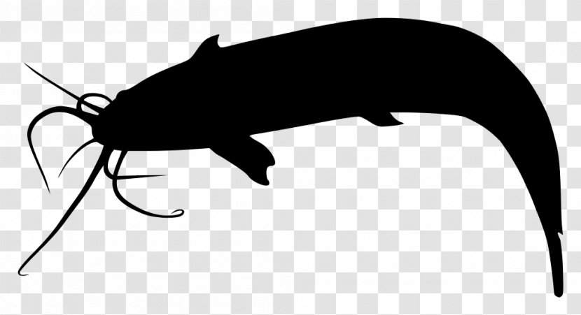 Catfish Silhouette Clip Art - Black And White Transparent PNG