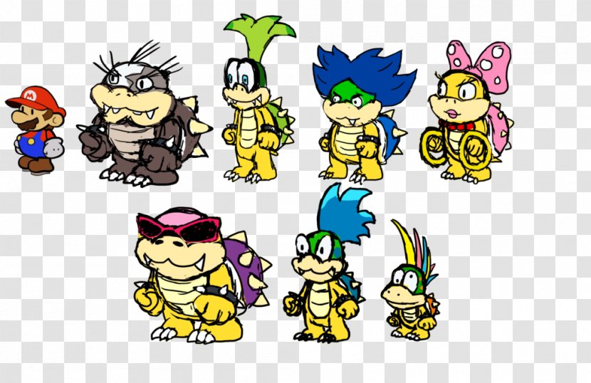 New Super Mario Bros. Wii Paper Bowser & Luigi: Jam - Koopalings - Bros Transparent PNG