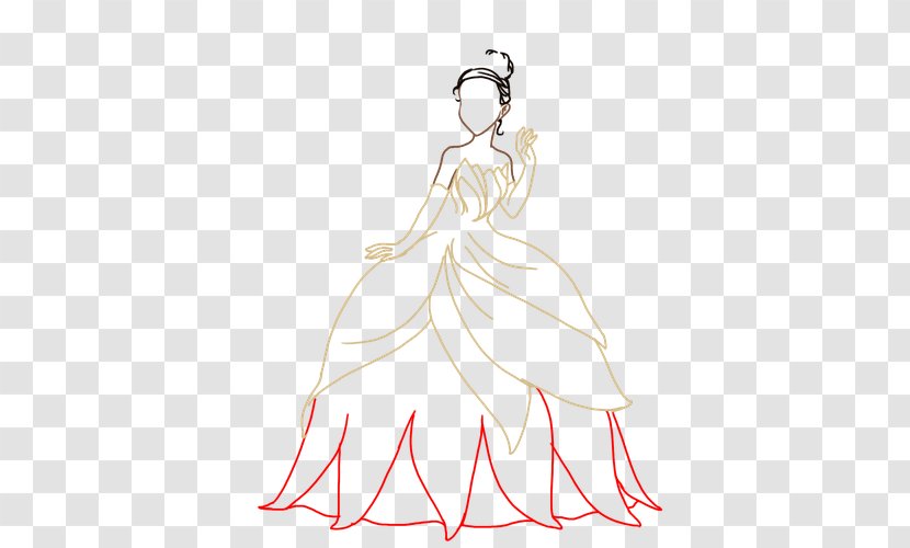 Gown Woman Line Art Clip - White Transparent PNG