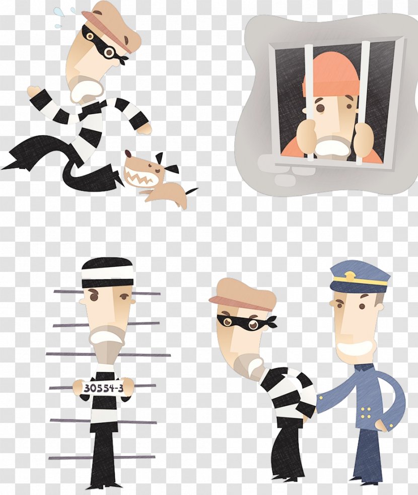 Theft Police Officer Illustration - Male - The Cartoon Version Of Caught Thief Transparent PNG
