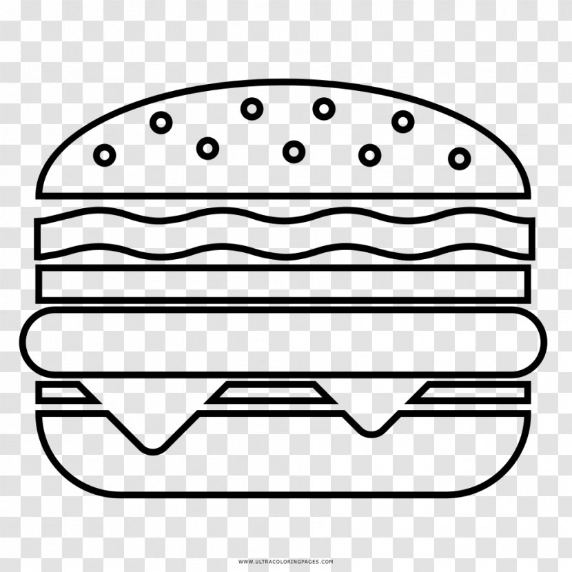 Hamburger Cheeseburger Hamburg Steak Drawing Coloring Book - Ausmalbild - Cheese Transparent PNG