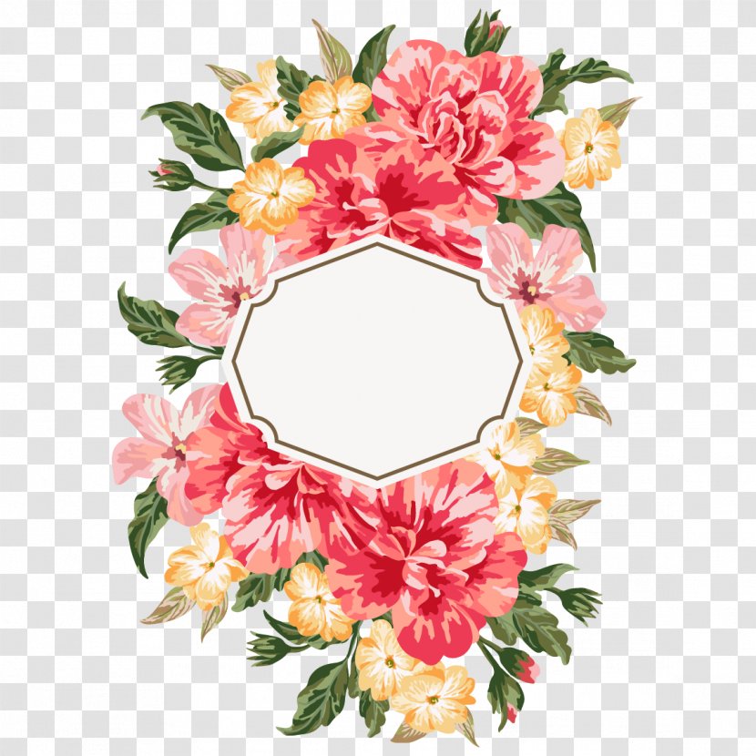 Hand Painted Watercolor Flower Borders - Wreath - Art Transparent PNG