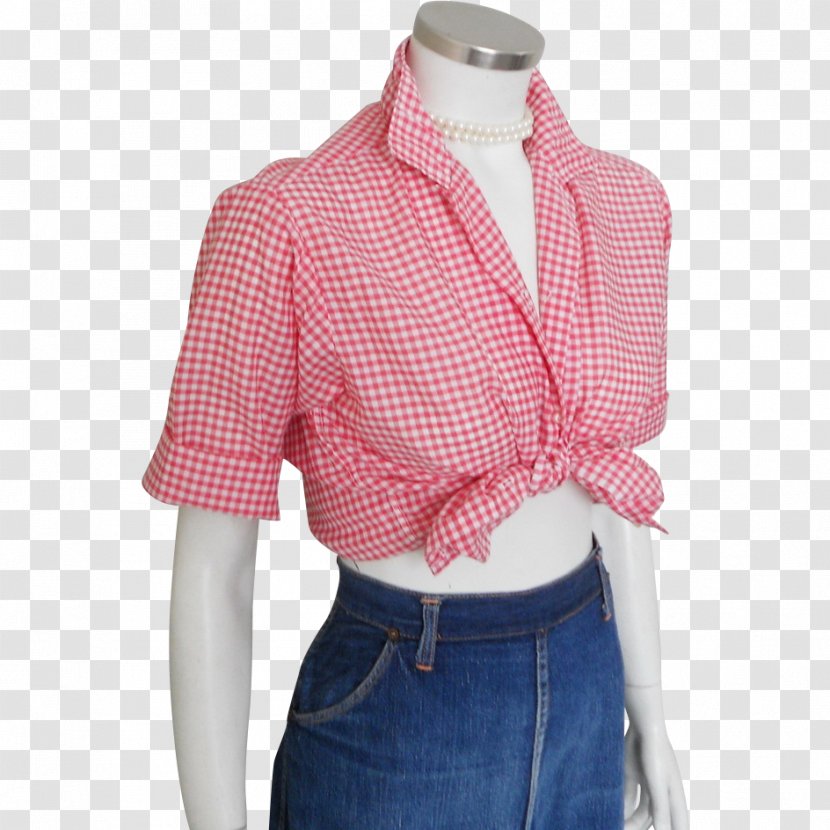 Blouse Dress Shirt Collar Pink M Sleeve - Neck Transparent PNG
