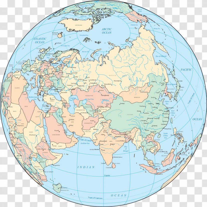 Globe World Map Asia - Of Transparent PNG