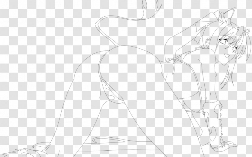 Drawing Line Art Black And White Sketch - Frame - Akeno Transparent PNG