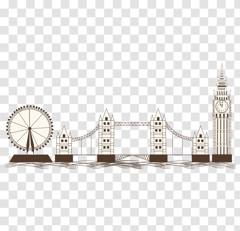 Big Ben London Eye Tower Bridge - Landmark Transparent PNG