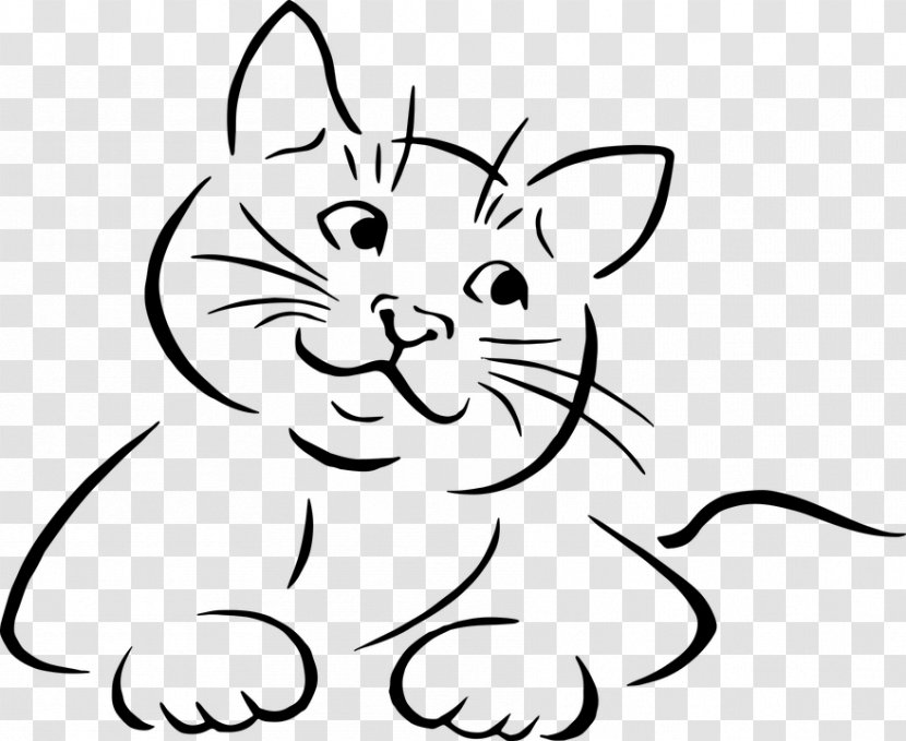 Cat Kitten Line Art Drawing Clip - Tabby Transparent PNG