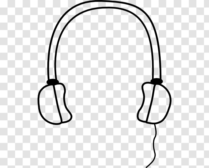 Headphones Microphone Drawing Black And White Clip Art - Watercolor Transparent PNG