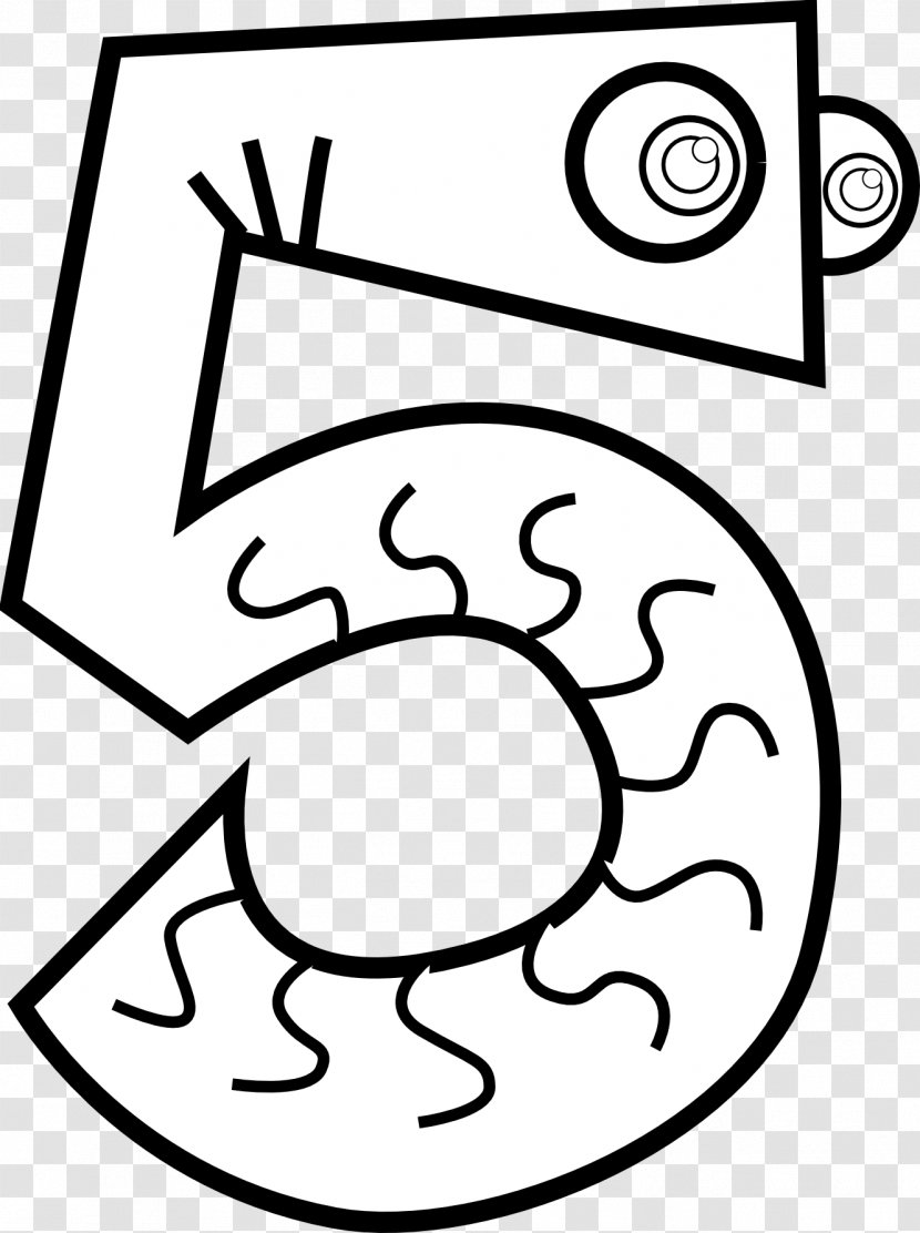 Number Black And White Clip Art - Monochrome - 5 Cliparts Transparent PNG