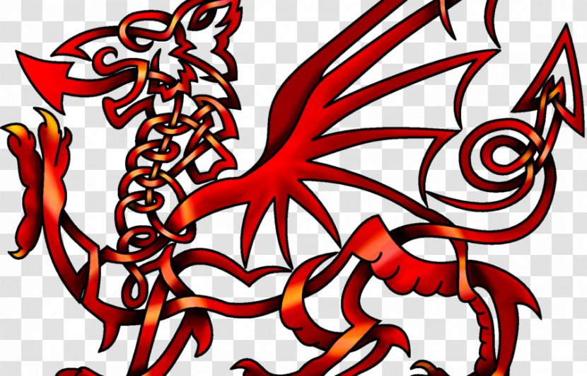 Welsh Dragon Celtic Knot Celts Caernarfon Castle Language - Mythical Creature - Irish Whiskey Transparent PNG