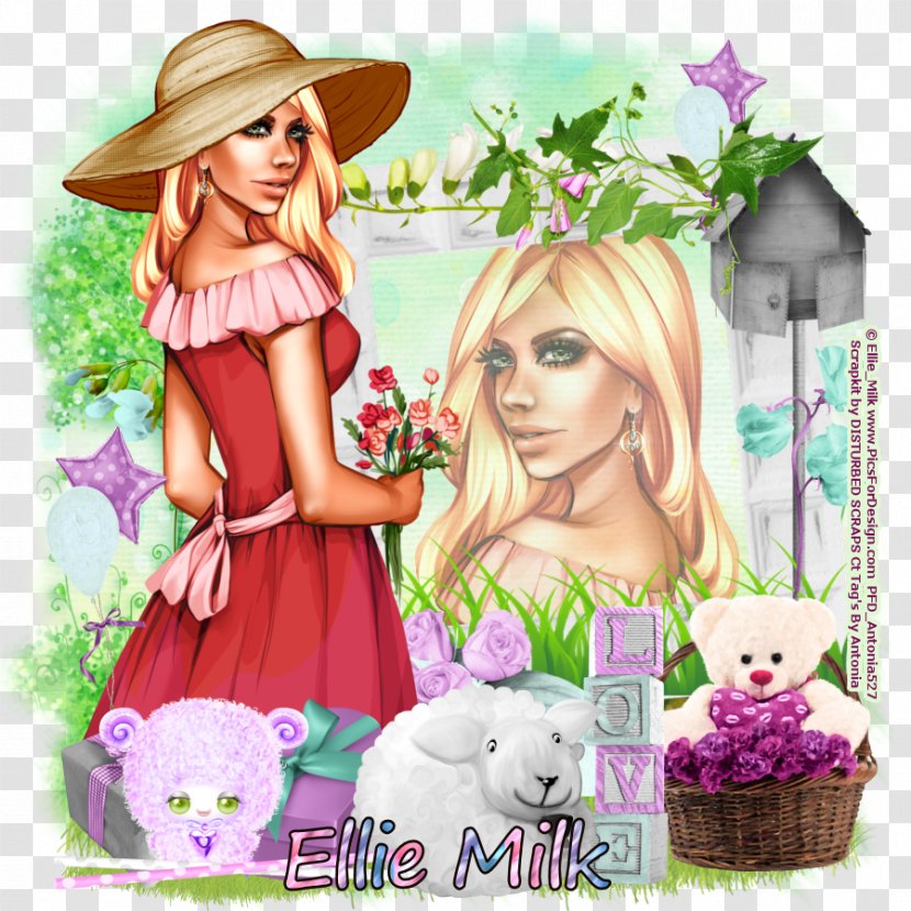 Photomontage Pink M Character - Flower - Ellie Transparent PNG