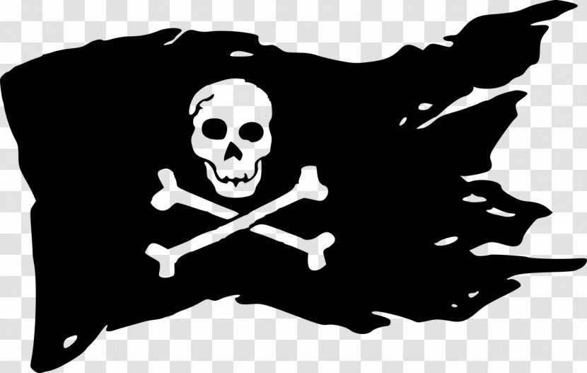 Jolly Roger USS Kidd (DD-661) Flag Piracy Skull And Crossbones - Black Transparent PNG