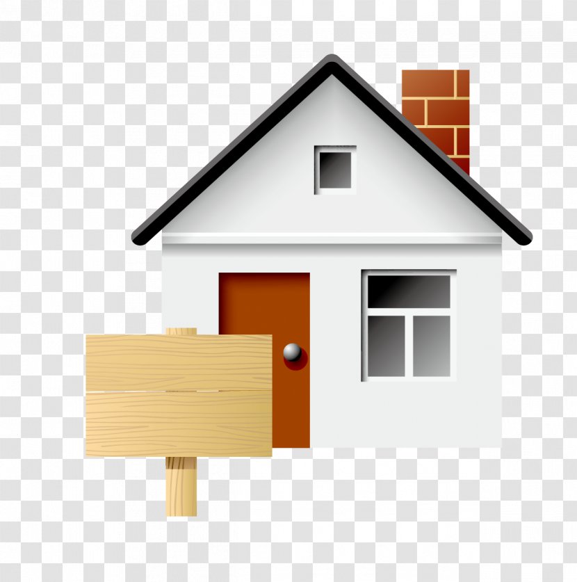 Icon - Real Estate - House And Billboard Vector Material Transparent PNG
