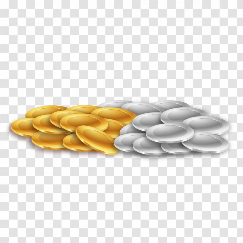 Gold Silver Coin - And Coins Pile Transparent PNG