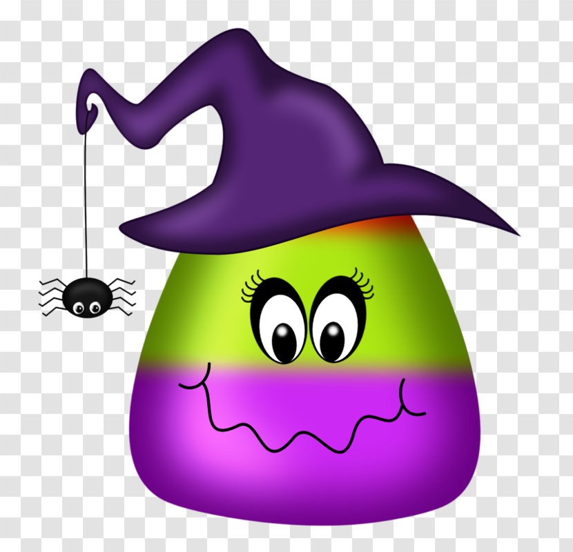 Candy Corn Halloween Witch Hat Clip Art - Smiley Transparent PNG