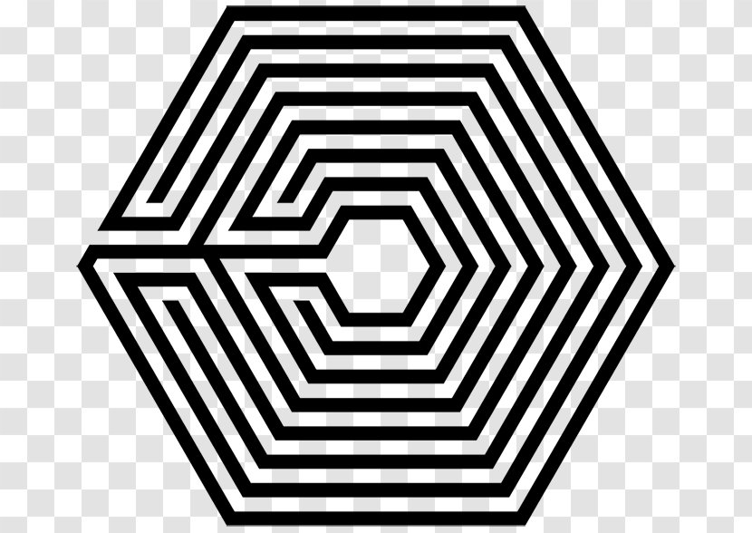 Overdose EXO Logo Drawing Mama - Area - Black And White Stripe Transparent PNG