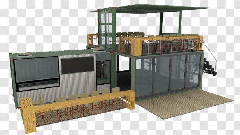 Cafe Intermodal Container Shipping Architecture Box Transparent PNG