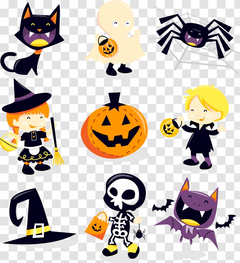 Halloween Cartoon Vector Material - Party - Trick Or Treating Transparent PNG