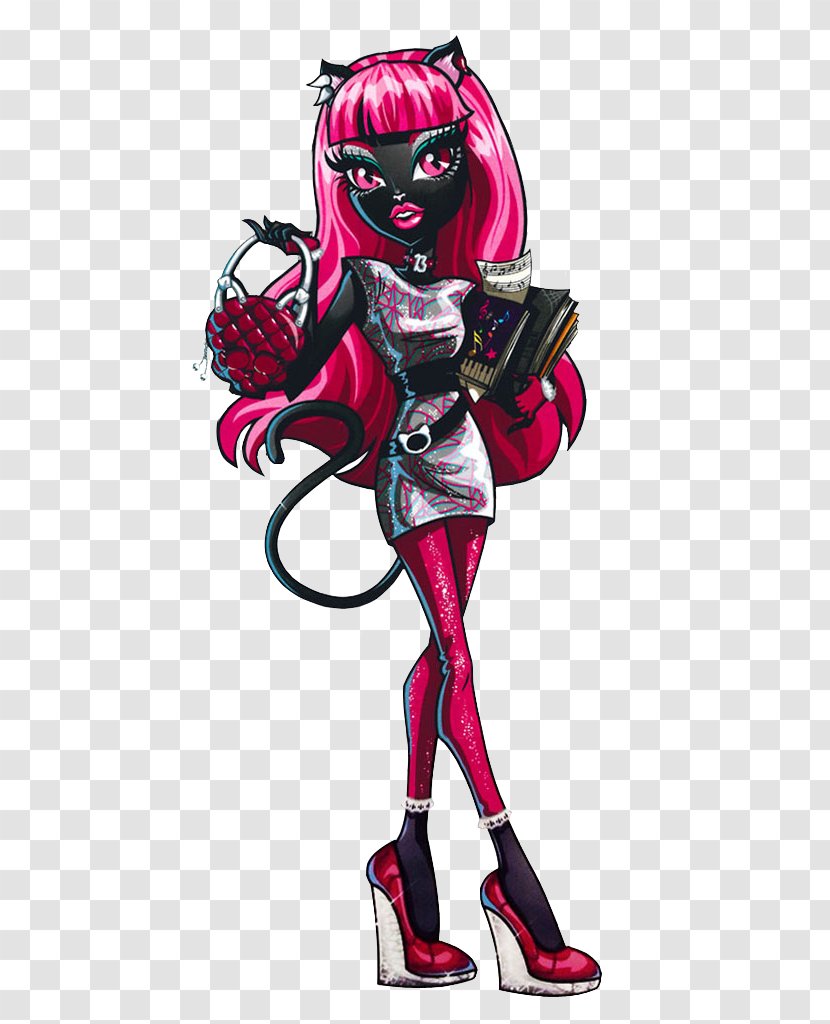 Monster High Friday The 13th Catty Noir Doll Toy Werecat - Watercolor Transparent PNG