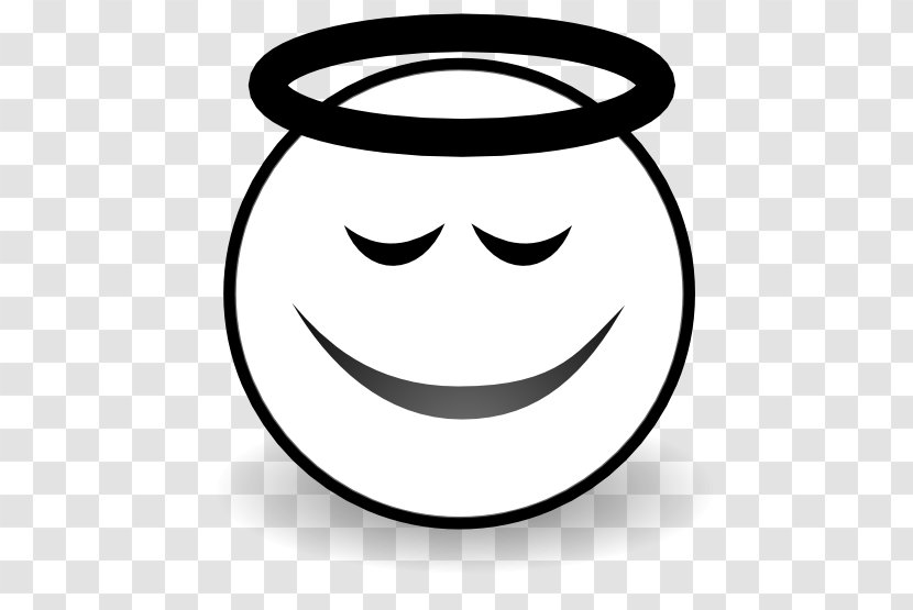 Smiley Black And White Emoticon Clip Art - Line - Angel Transparent PNG
