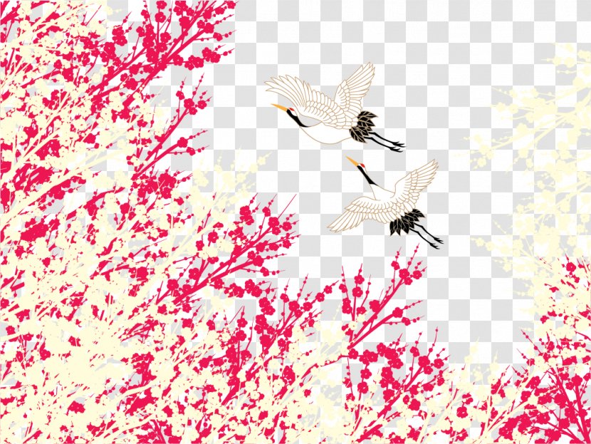 Japan Cherry Blossom - Branch - Crane Fly Transparent PNG
