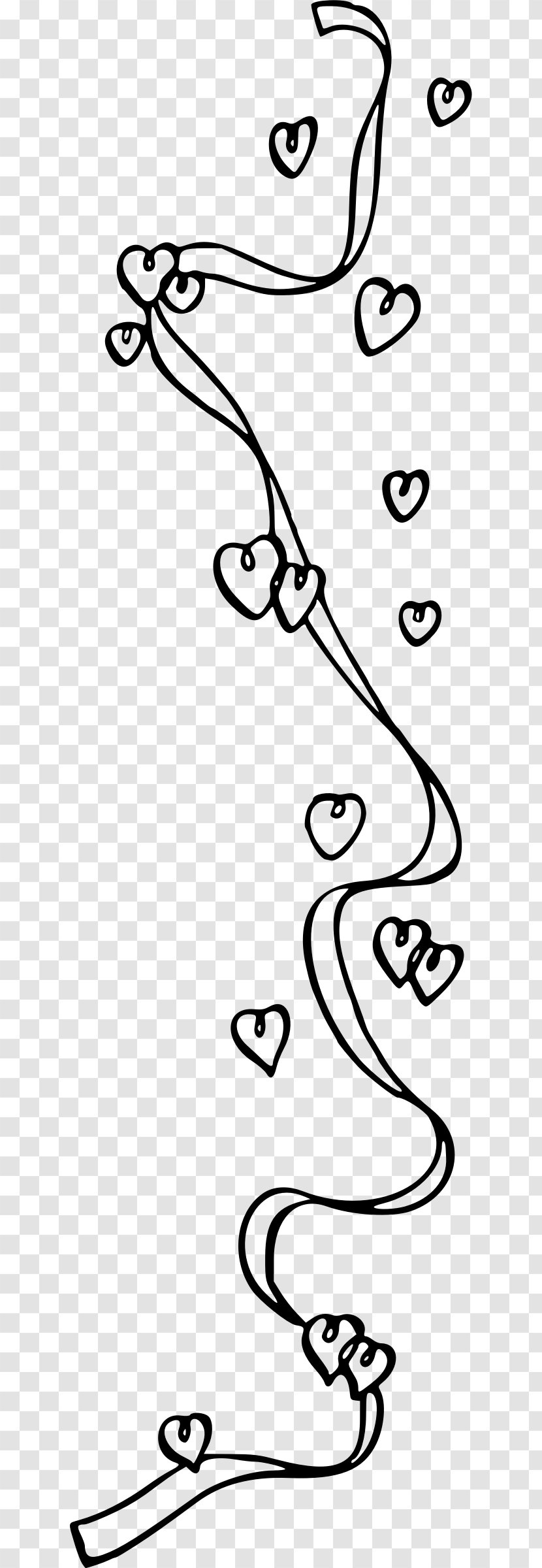 Line Art Clip - Flower - Romantic Ribbon Transparent PNG