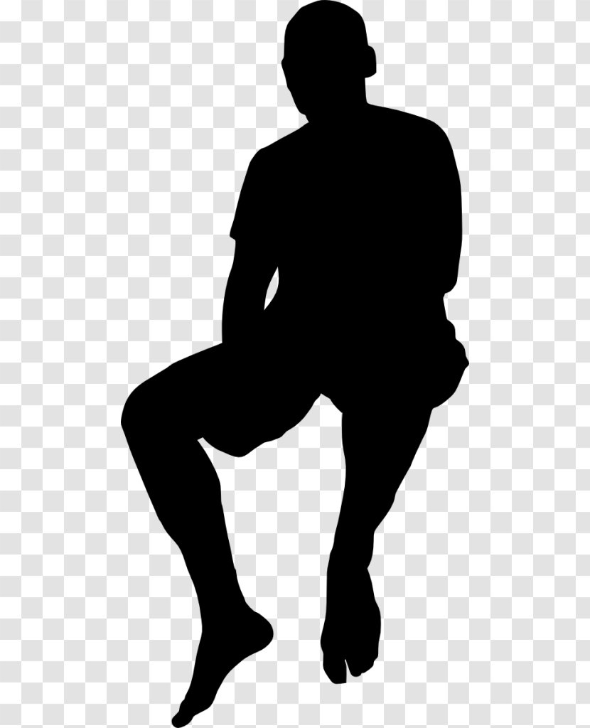 Silhouette Person Clip Art - Black - People Siting Transparent PNG