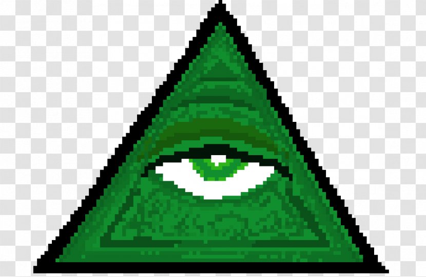 Illuminati Illuminés Radiology The Golden Triangle - Pixel Art - Green Transparent PNG