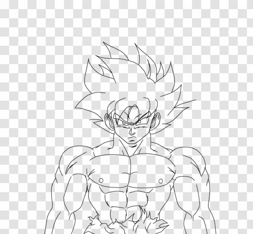 Goku Character White Aura Sketch Transparent PNG