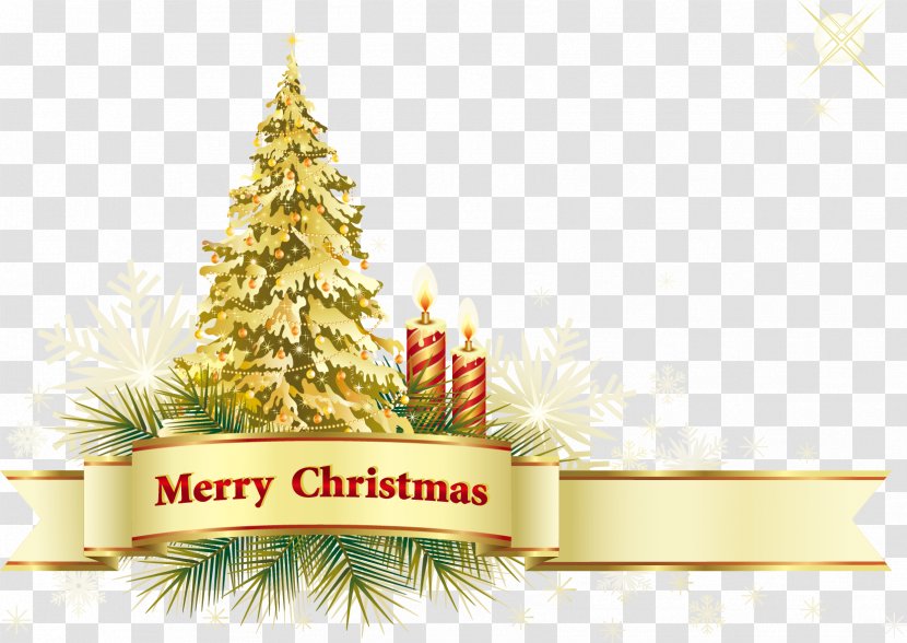Christmas Decoration Ornament Tree Gold - Pine Family - Vector Transparent PNG