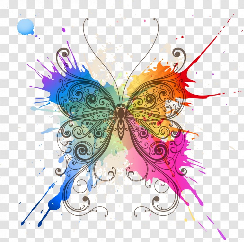 Butterfly Abstract Art Pattern - Illustration - Splash Transparent PNG