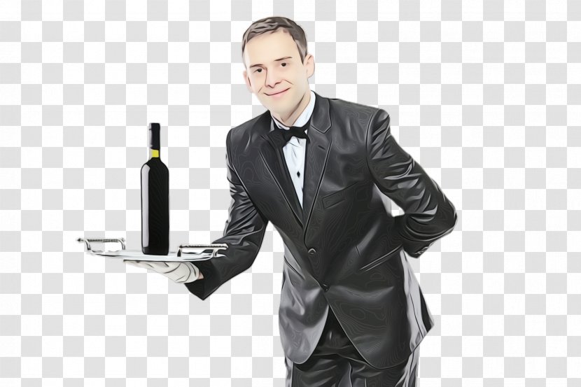 Wine Bottle Suit Formal Wear Male - Drinkware Tuxedo Transparent PNG
