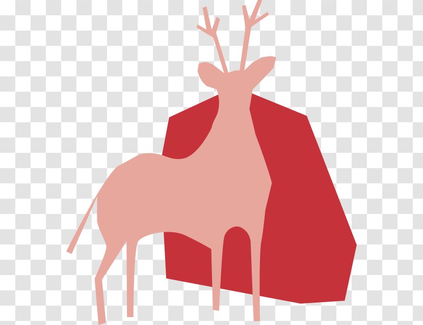 Christmas Reindeer Drawing - Red - Fawn Antelope Transparent PNG