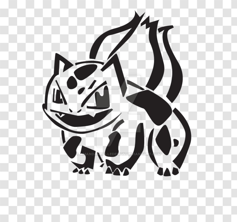 Cat Pokemon Black & White Bulbasaur And Pokémon - Drawing Transparent PNG